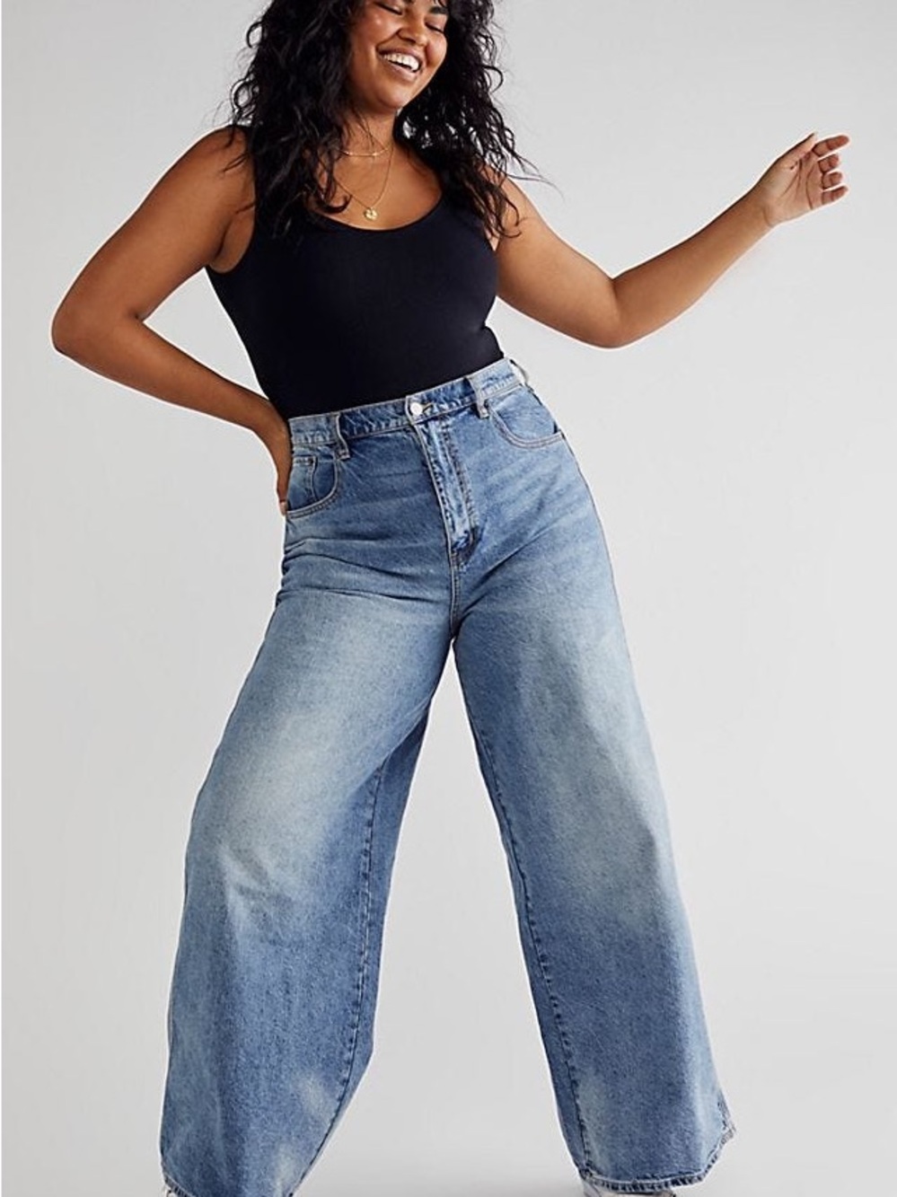 We The Free High-Rise Wide Leg Jeans - Light Blue Wash - Picture 12 of 12